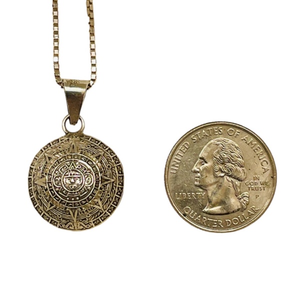 Vintage Sterling Silver Double Sided Reversible Pendant Necklace - Picture 9 of 9